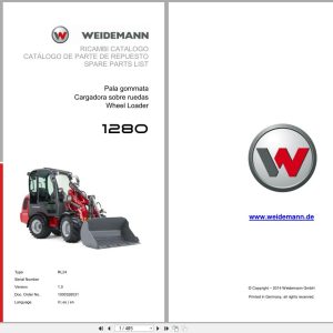 Weidemann Wheel Loader 1280 RL24 Spare Parts List 1000326031 04.2019 IT ES EN (1)
