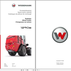 Weidemann Wheel Loader 1290E A15 01 Spare Parts Catalog 07.2025 DE EN FR (1)