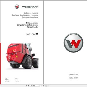 Weidemann Wheel Loader 1290E A15 01 Spare Parts Catalog 07.2025 IT ES EN (1)