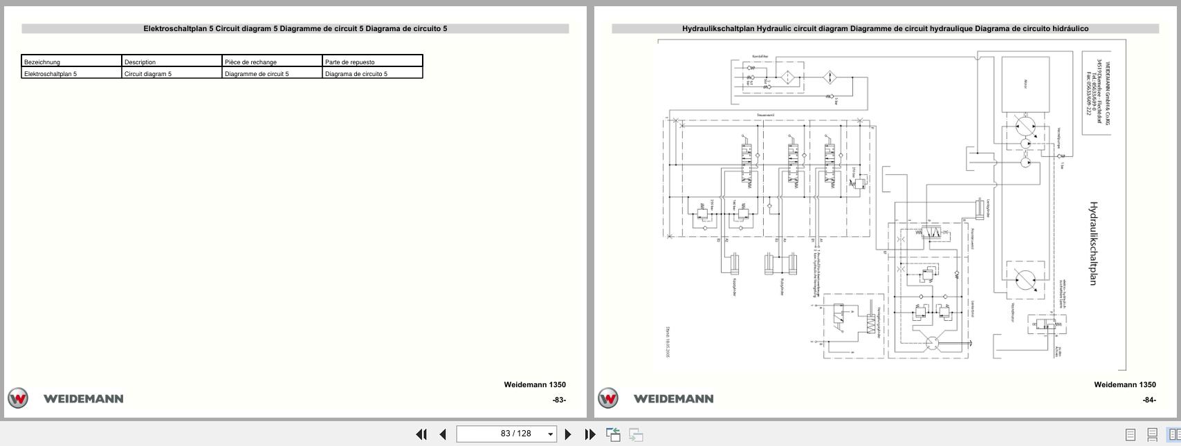Weidemann Wheel Loader 1350 ET Parts List 5056135005 DE EN FR ES (3)
