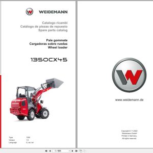 Weidemann Wheel Loader 1350CX45 1350 Spare Parts Catalog 11.2022 IT ES EN (1)