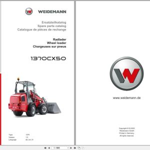Weidemann Wheel Loader 1370CX50 1370 Spare Parts Catalog 03.2023 DE EN FR (1)