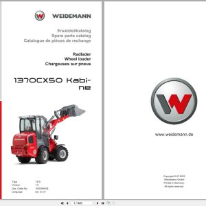 Weidemann Wheel Loader 1370CX50 Kabine 1370 Spare Parts Catalog 1000304426 07.2023 DE EN FR (1)
