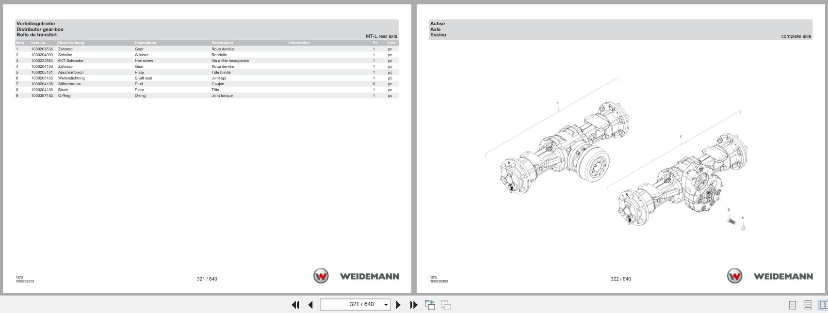 Weidemann Wheel Loader 1370CX50 Kabine 1370 Spare Parts Catalog 1000304426 07.2025 DE EN FR (2)