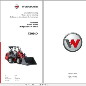 Weidemann Wheel Loader 1380 RL28 Spare Parts Catalog 1000385551 06.2025 DE EN FR (1)