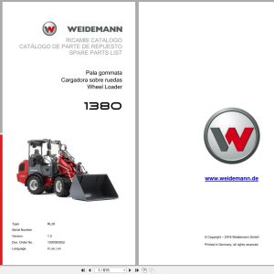 Weidemann Wheel Loader 1380 RL28 Spare Parts List 1000383552 04.2019 IT ES EN (1)