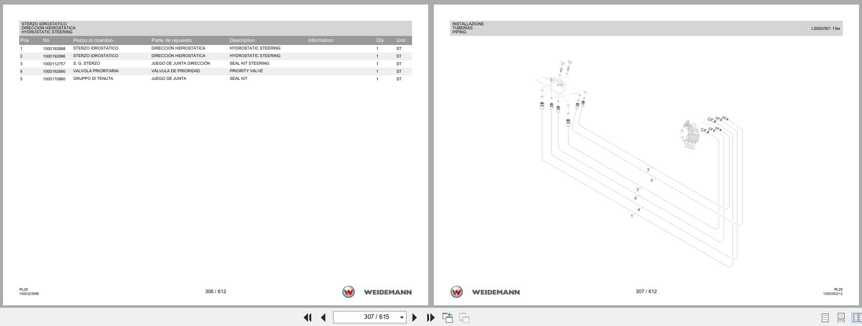 Weidemann Wheel Loader 1380 RL28 Spare Parts List 1000383552 04.2019 IT ES EN (2)