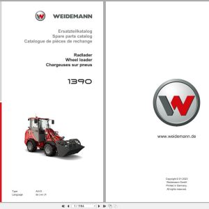 Weidemann Wheel Loader 1390 A0 01 Spare Parts Catalog 01.2023 DE EN FR (1)