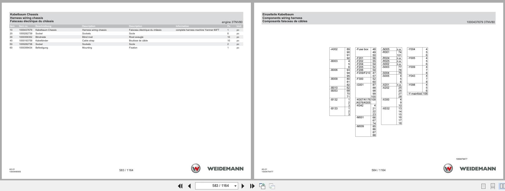 Weidemann Wheel Loader 1390 A0 01 Spare Parts Catalog 01.2023 DE EN FR (2)