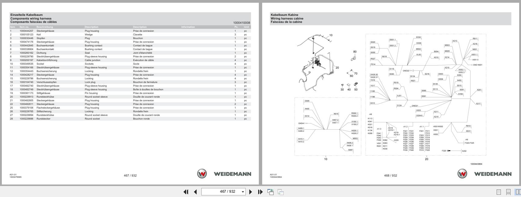 Weidemann Wheel Loader 1390 CA A01 01 Spare Parts Catalog 05.2025 DE EN FR (2)