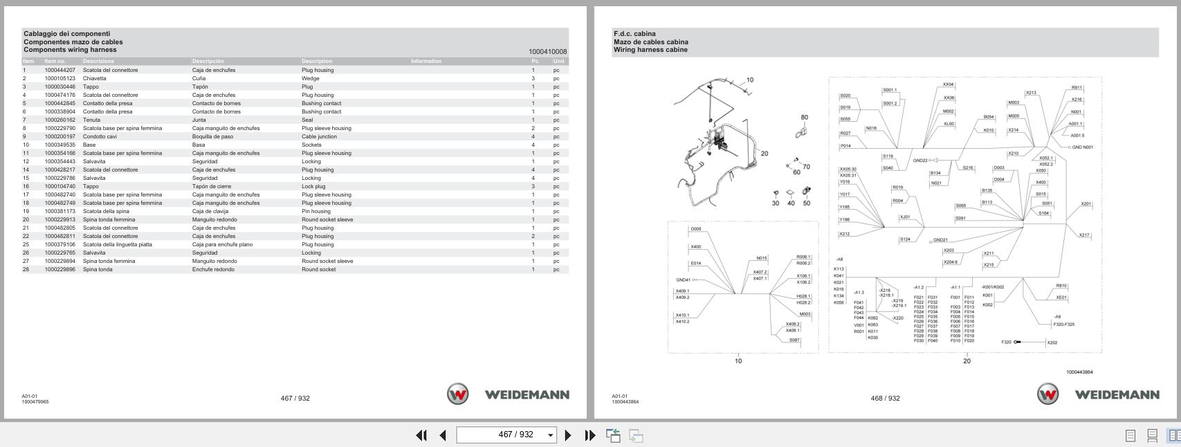 Weidemann Wheel Loader 1390 CA A01 01 Spare Parts Catalog 05.2025 IT ES EN (2)