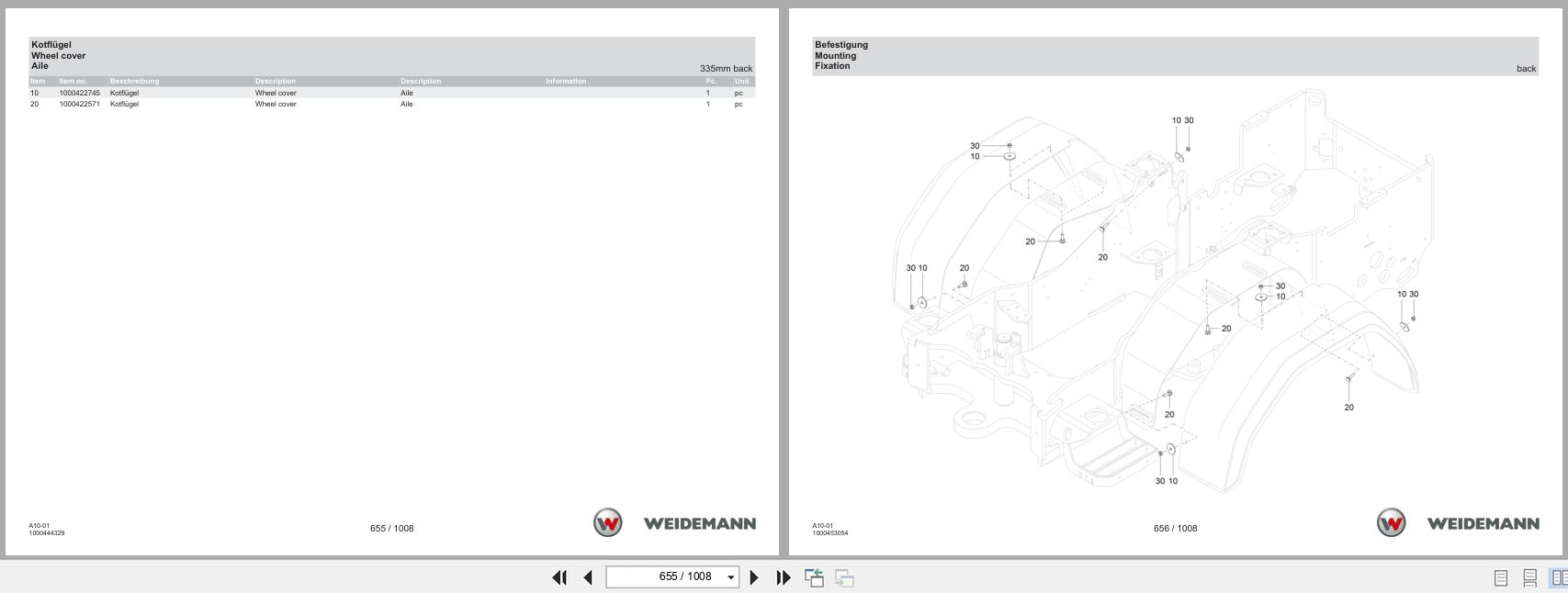 Weidemann Wheel Loader 1390E A10 01 Spare Parts Catalog 07.2025 DE EN FR (3)