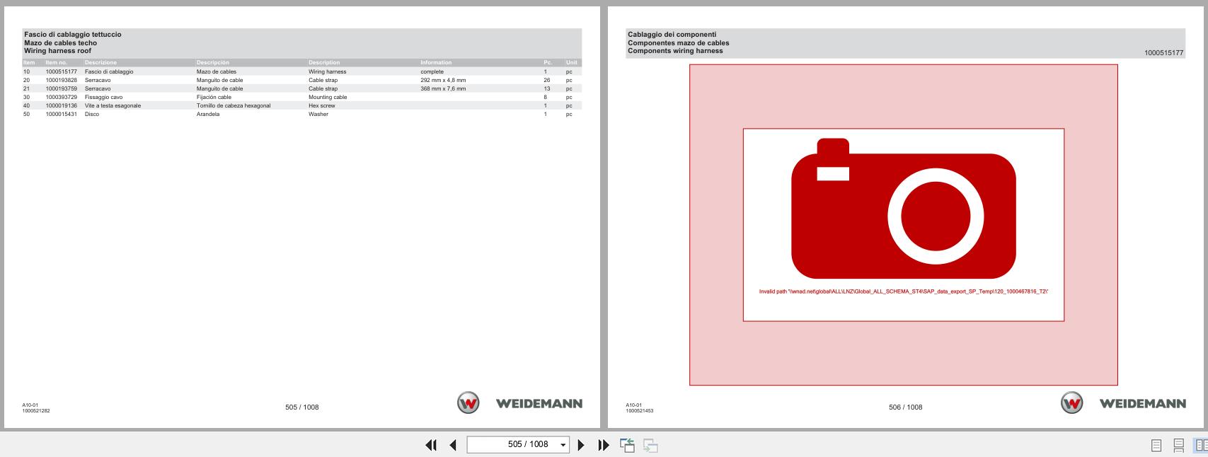 Weidemann Wheel Loader 1390E A10 01 Spare Parts Catalog 07.2025 IT ES EN (2)