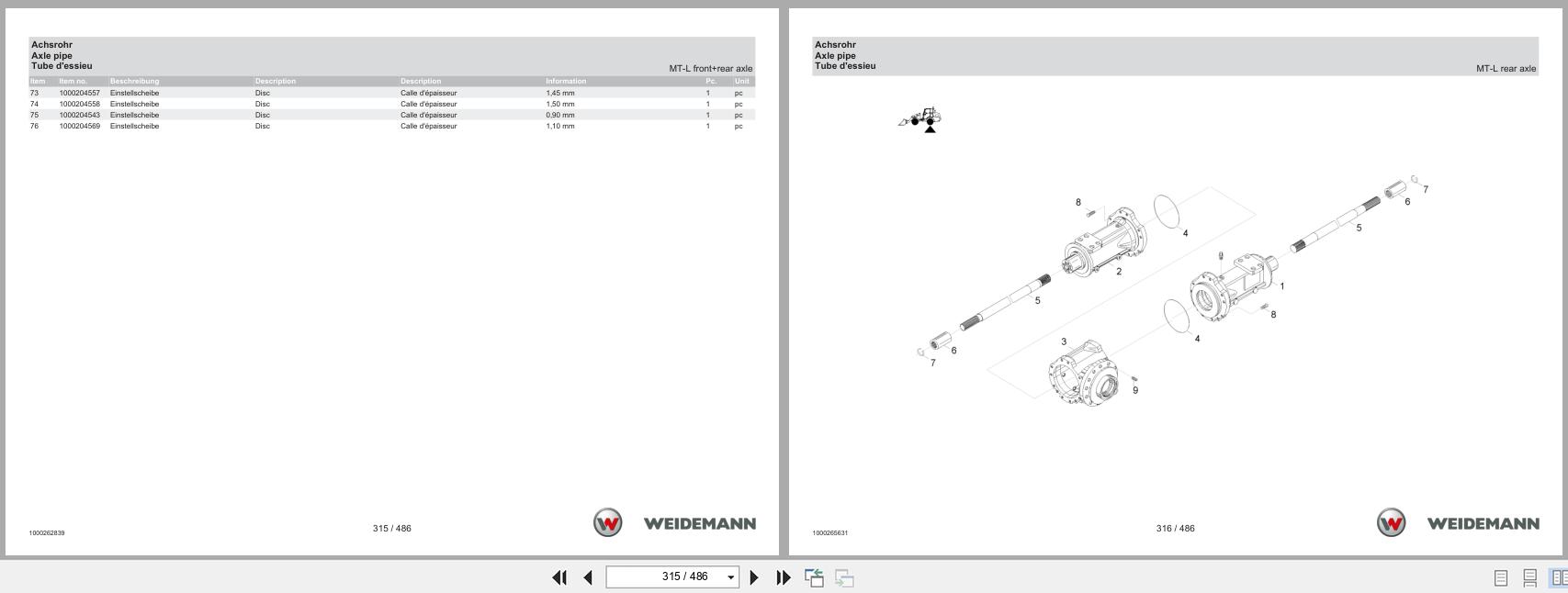 Weidemann Wheel Loader 1770CX50 Spare Parts Catalog 04.2025 DE EN FR (3)