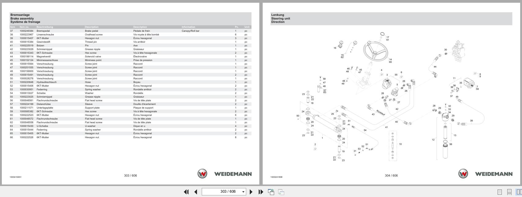 Weidemann Wheel Loader 1770CX50 Spare Parts Catalog 07.2025 DE EN FR (2)