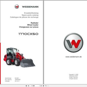 Weidemann Wheel Loader 1770CX50 Spare Parts Catalog 1000304444 11.2022 DE EN FR (1)