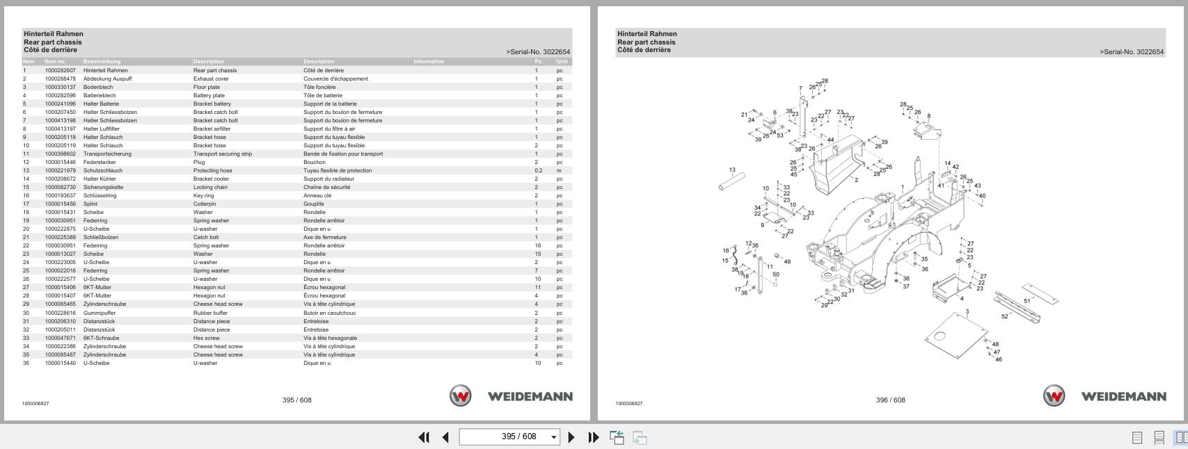 Weidemann Wheel Loader 1770CX50 Spare Parts Catalog 1000304444 11.2022 DE EN FR (3)
