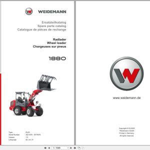 Weidemann Wheel Loader 1880 RL30 Spare Parts Catalog 03.2023 DE EN FR (1)