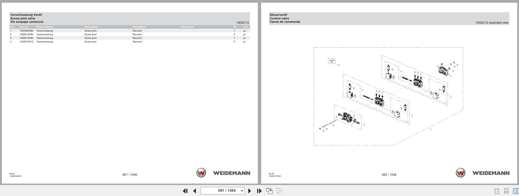 Weidemann Wheel Loader 1880 RL30 Spare Parts Catalog 1000325179 06.2023 DE EN FR (3)