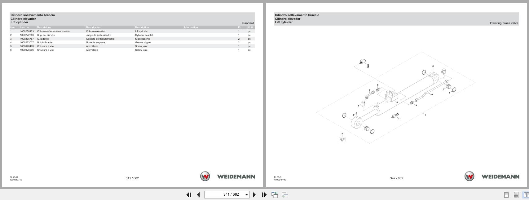 Weidemann Wheel Loader 1880 Stage V RL30 01 Spare Parts Catalog 06.2025 IT ES EN (2)