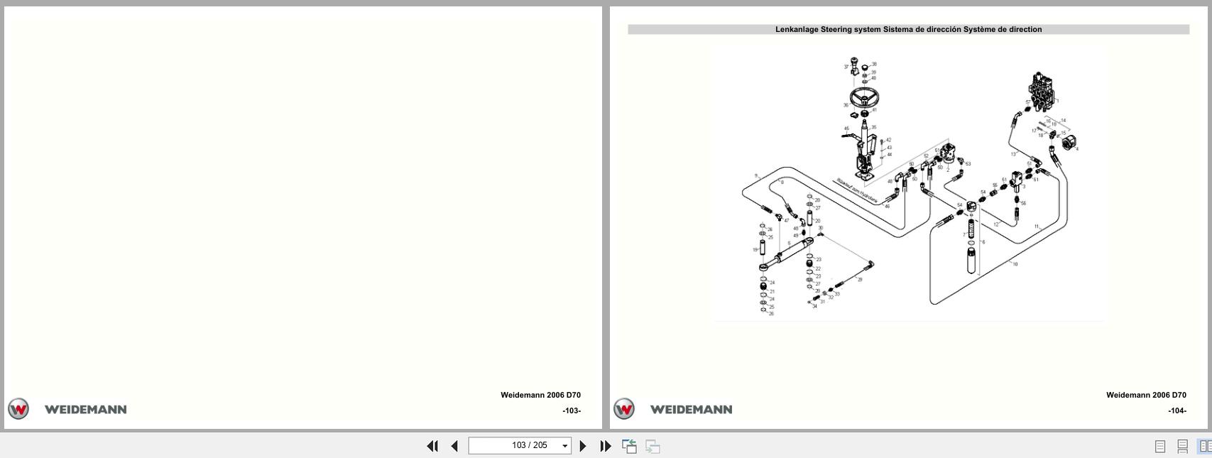 Weidemann Wheel Loader 2006 D70 Spare Parts List 5056200606 DE EN FR ES (2)