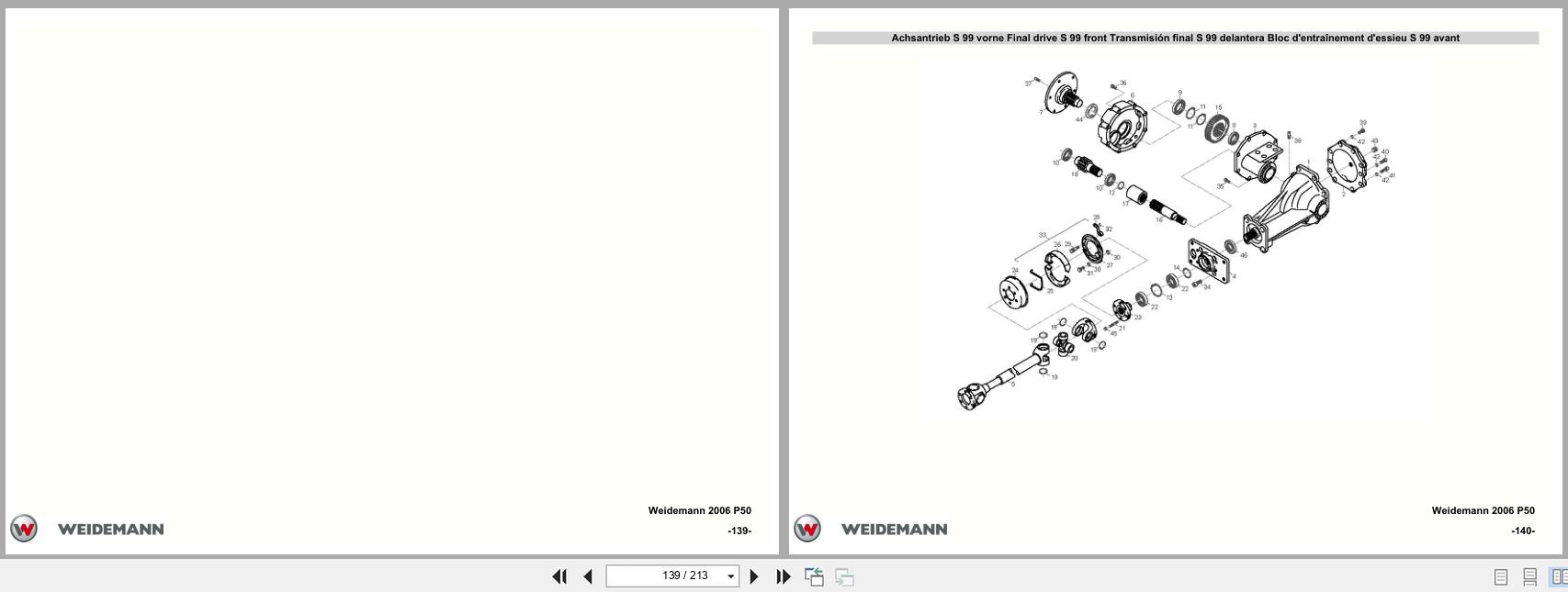 Weidemann Wheel Loader 2006 P50 Spare Parts List 5056200605 DE EN FR ES (3)