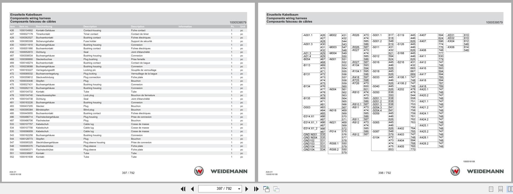 Weidemann Wheel Loader 2060 A04 01 Spare Parts Catalog 07.2025 DE EN FR (2)
