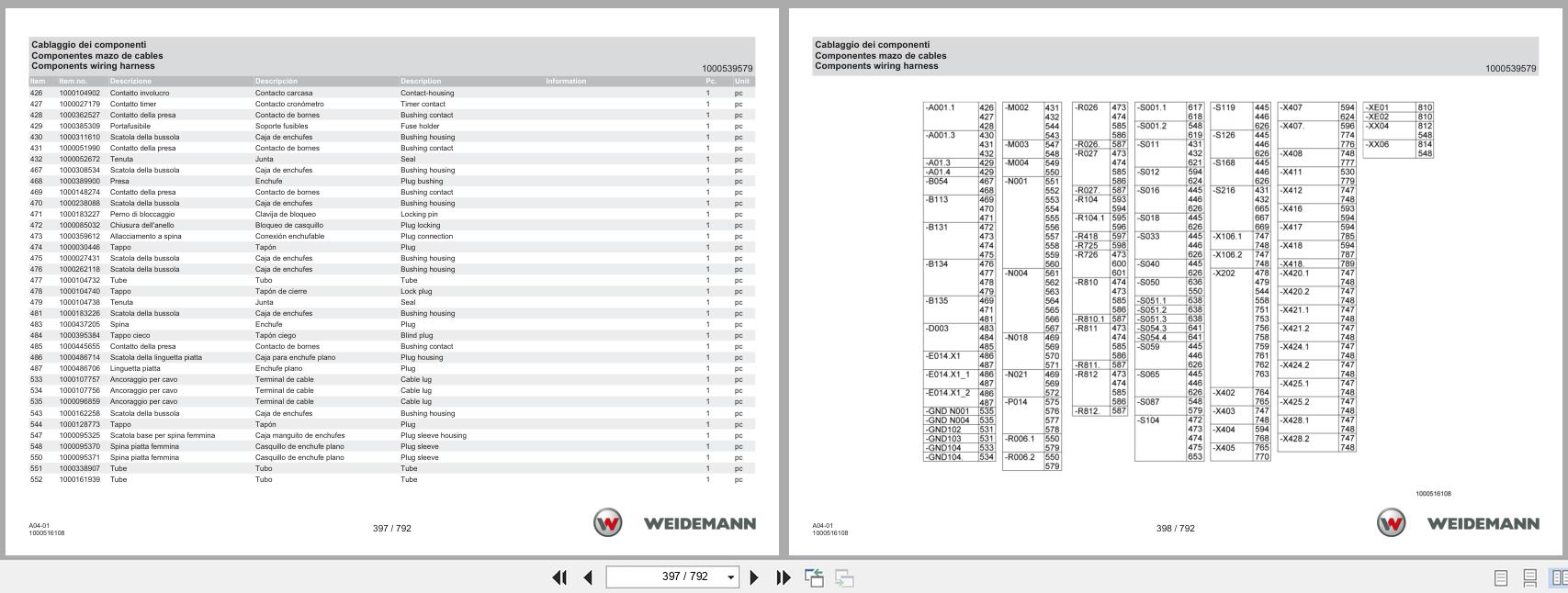Weidemann Wheel Loader 2060 A04 01 Spare Parts Catalog 07.2025 IT ES EN (2)