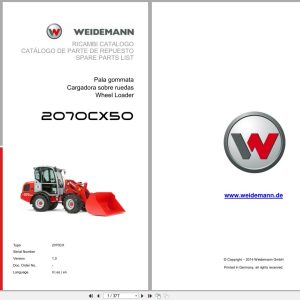 Weidemann Wheel Loader 2070CX50 2070CX Spare Parts List 2014 IT ES EN (1)