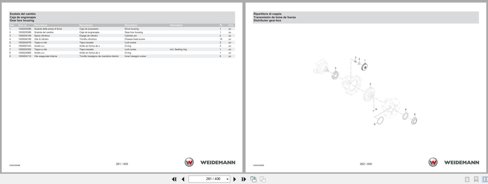 Weidemann Wheel Loader 2070CX50 Spare Parts Catalog 05.2025 IT ES EN (3)