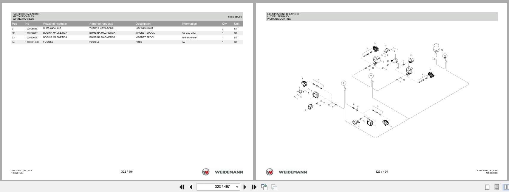 Weidemann Wheel Loader 2070CX50 TELE 2070CX50T Spare Parts List 1000326045 2014 IT ES EN (3)