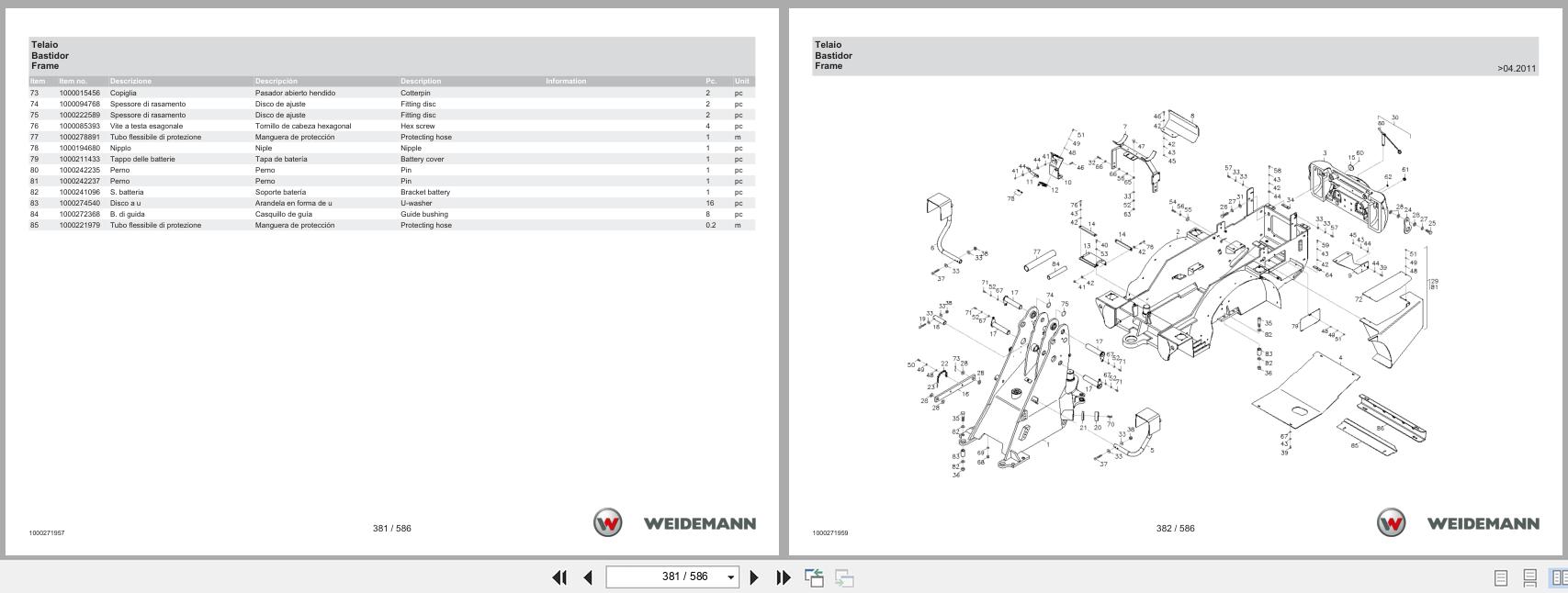 Weidemann Wheel Loader 2070CX50LP Spare Parts Catalog 04.2022 IT ES EN (3)