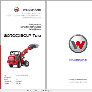 Weidemann Wheel Loader 2070CX50LP TELE 2070CX50LPT Spare Parts List 1000326047 2014 IT ES EN (1)