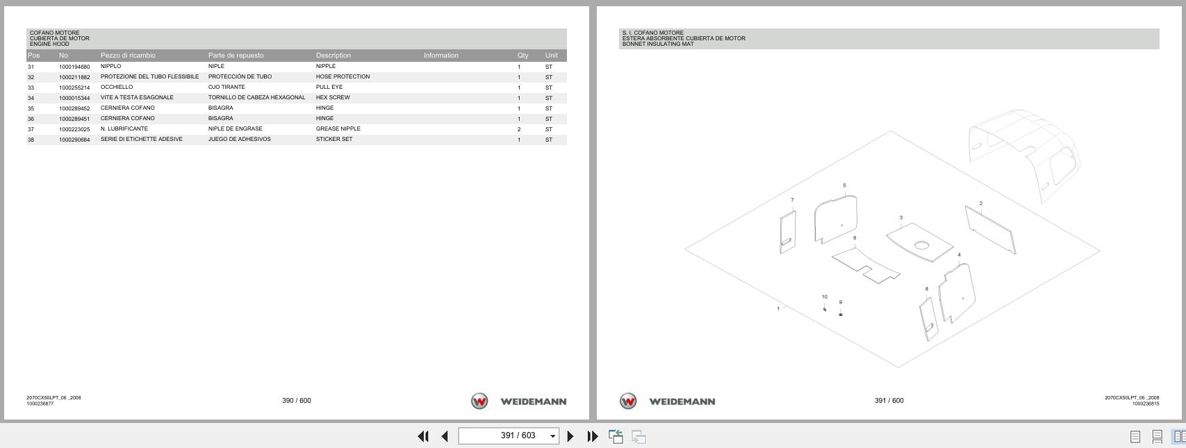 Weidemann Wheel Loader 2070CX50LP TELE 2070CX50LPT Spare Parts List 1000326047 2014 IT ES EN (3)