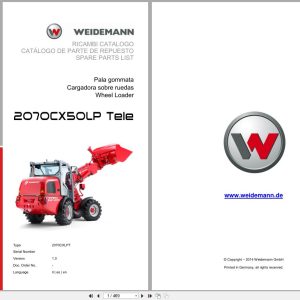 Weidemann Wheel Loader 2070CX50LP TELE 2070CXLPT Spare Parts List 2014 IT ES EN (1)