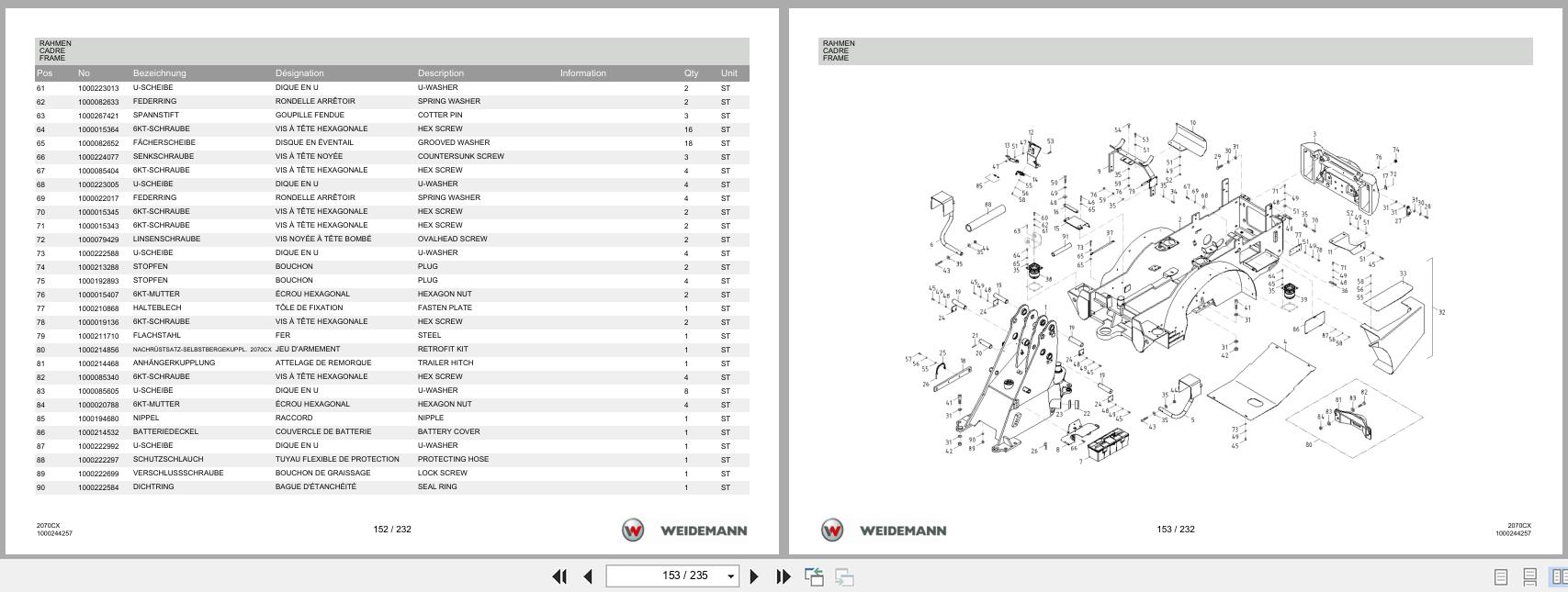 Weidemann Wheel Loader 2070CX80 2070CX Spare Parts List 1000211278 2014 DE FR EN (3)