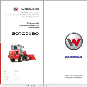 Weidemann Wheel Loader 2070CX80 2070CX Spare Parts List 2014 IT ES EN (1)
