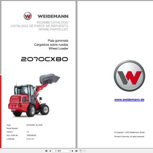 Weidemann Wheel Loader 2070CX80 2070CX80 Spare Parts List 1000326042 2014 IT ES EN (1)