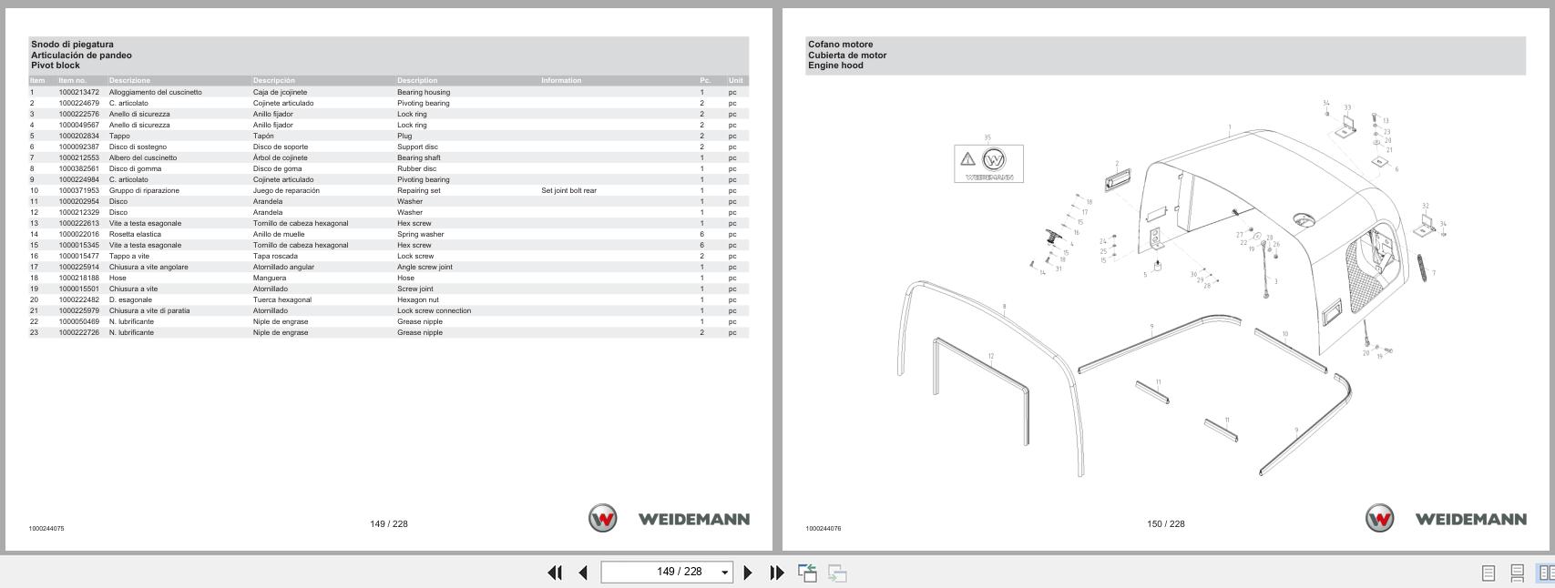 Weidemann Wheel Loader 2070CX80 Spare Parts Catalog 04.2022 IT ES EN (3)