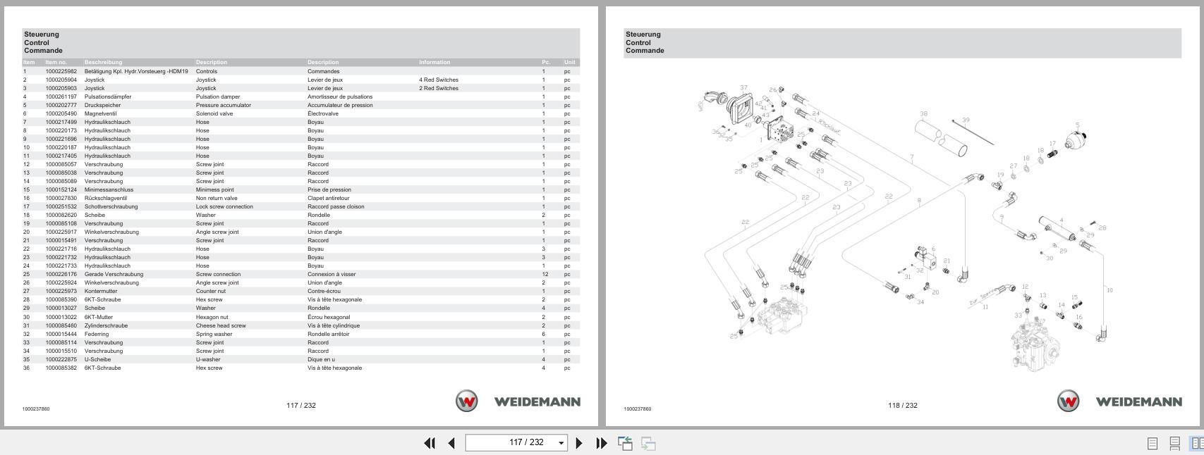 Weidemann Wheel Loader 2070CX80 Spare Parts Catalog 05.2025 DE EN FR (2)