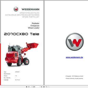 Weidemann Wheel Loader 2070CX80 TELE 2070CXT Spare Parts List 2014 DE FR EN (1)