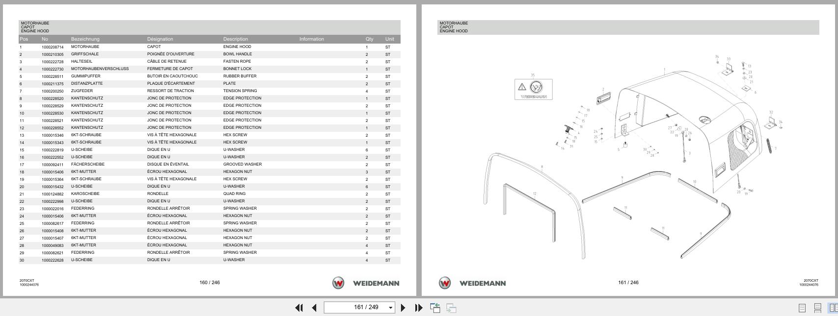 Weidemann Wheel Loader 2070CX80 TELE 2070CXT Spare Parts List 2014 DE FR EN (3)