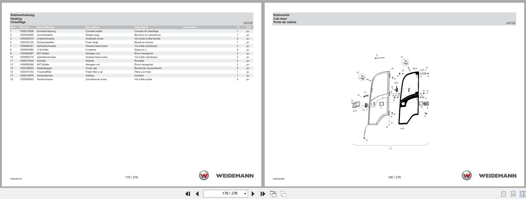 Weidemann Wheel Loader 2070CX80LP Spare Parts Catalog 04.2022 DE EN FR (3)