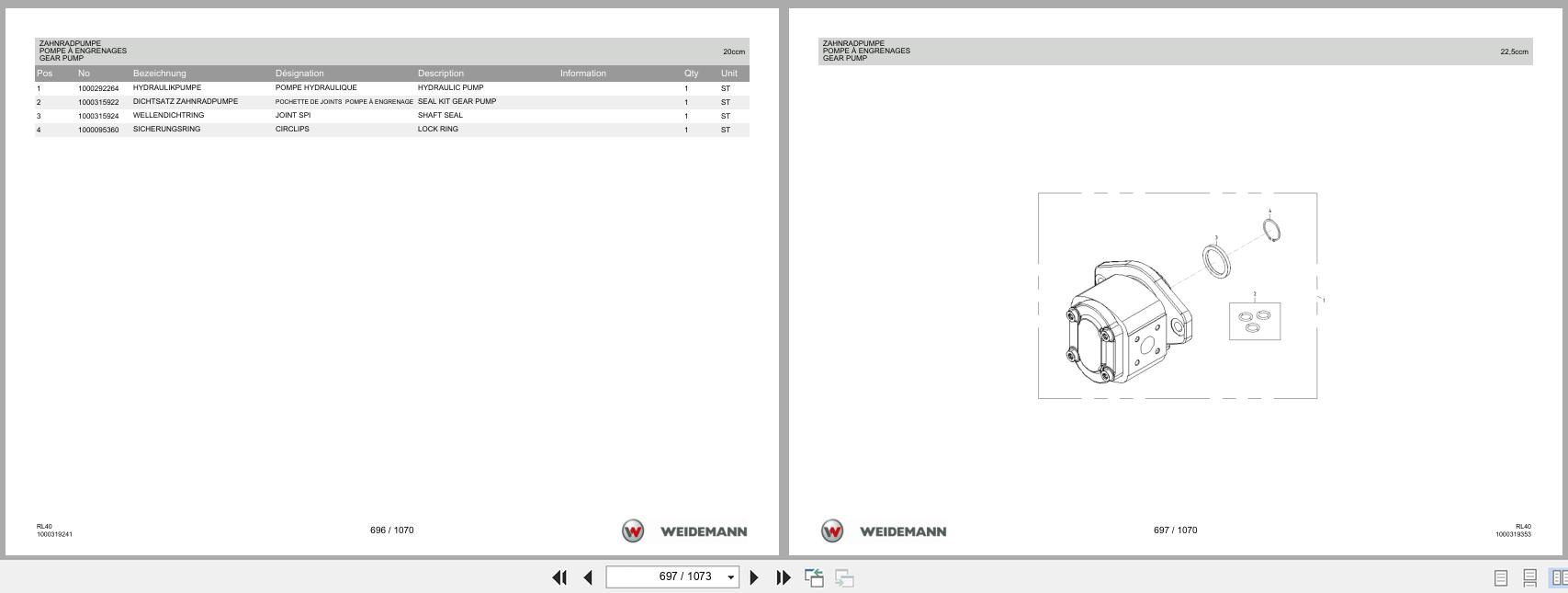Weidemann Wheel Loader 2080 RL40 Spare Parts List 1000328529 2016 DE FR EN (3)