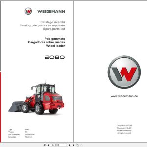 Weidemann Wheel Loader 2080 RL40 Spare Parts List 1000328530 04.2019 IT ES EN (1)