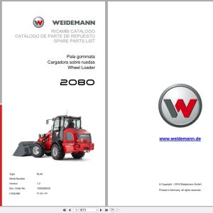 Weidemann Wheel Loader 2080 RL40 Spare Parts List 1000328530 2016 IT ES EN (1)