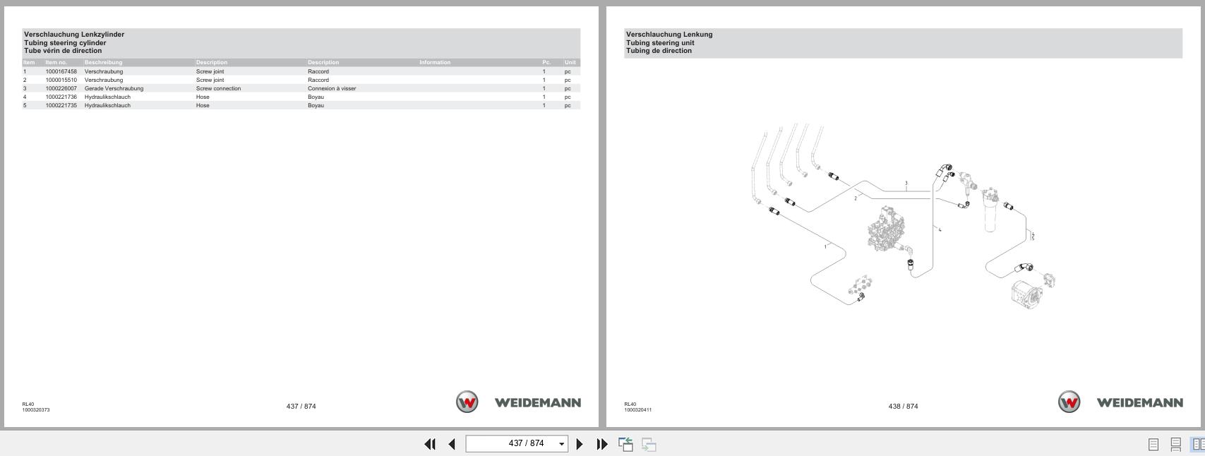 Weidemann Wheel Loader 2080 Stage V RL40 Spare Parts Catalog 06.2025 DE EN FR (2)