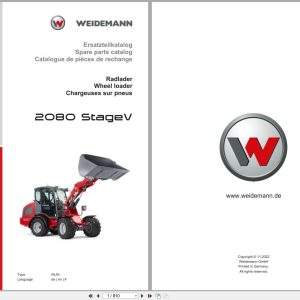 Weidemann Wheel Loader 2080 Stage V RL40 Spare Parts Catalog 11.2022 DE EN FR (1)