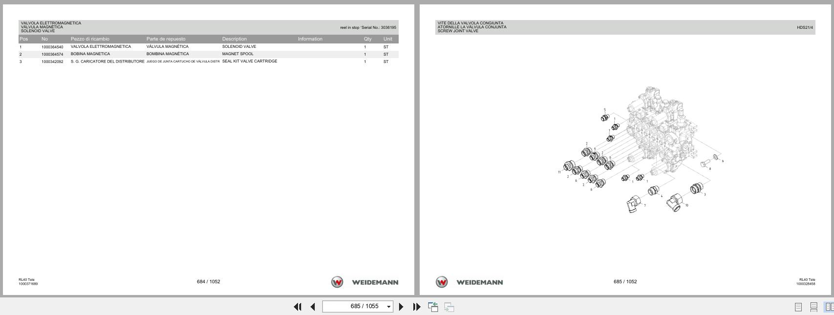 Weidemann Wheel Loader 2080 TELE RL40 Tele Spare Parts List 1000328554 2016 IT ES EN (3)