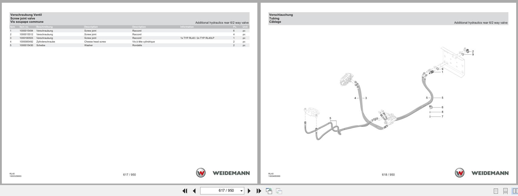 Weidemann Wheel Loader 2080LP RL40 Spare Parts Catalog 11.2022 DE EN FR (3)